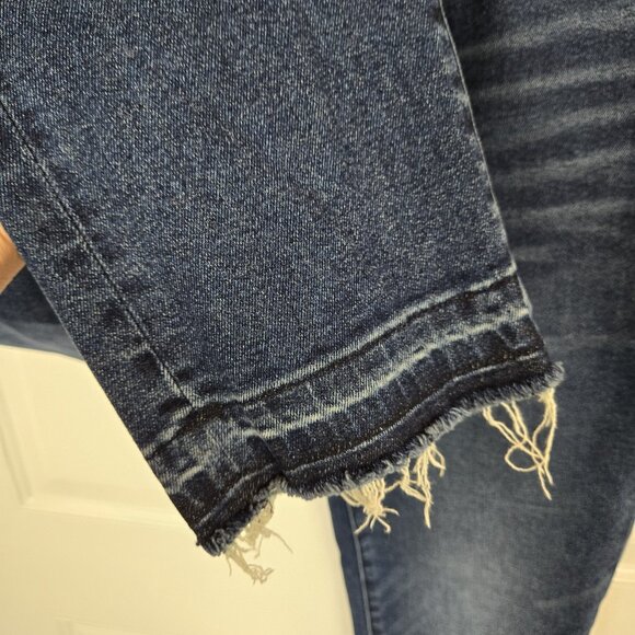 Anthropologie Pilcro High Rise Cigarette Jeans 30 Raw Hem Dark Wash Classic - Picture 12 of 16